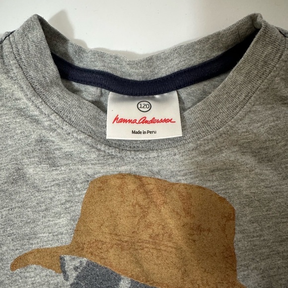 Hanna Andersson Grey Kids Cotton T-Shirt with Cowboy Dog Print SZ 120 (6-7 yrs) - Picture 7 of 7